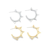 18K Gold Filled Spike Open Hoops (K353)