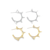 18K Gold Filled Spike Open Hoops (K353)