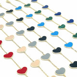 Multicolor Enamel Heart Necklace & Bracelet (G85)(E109)