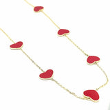 Multicolor Enamel Heart Necklace & Bracelet (G85)(E109)