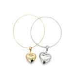 18K Gold Filled Wrist Bangle With Heart Charm (B39A)