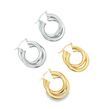 Twisted Double Strand Leverback Earrings (L411)