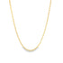 A delicate gold satellite chain necklace hangs against a clean white background.