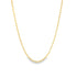 A delicate gold chain necklace with evenly spaced flat disc beads hangs in a graceful curve against a plain white background.
