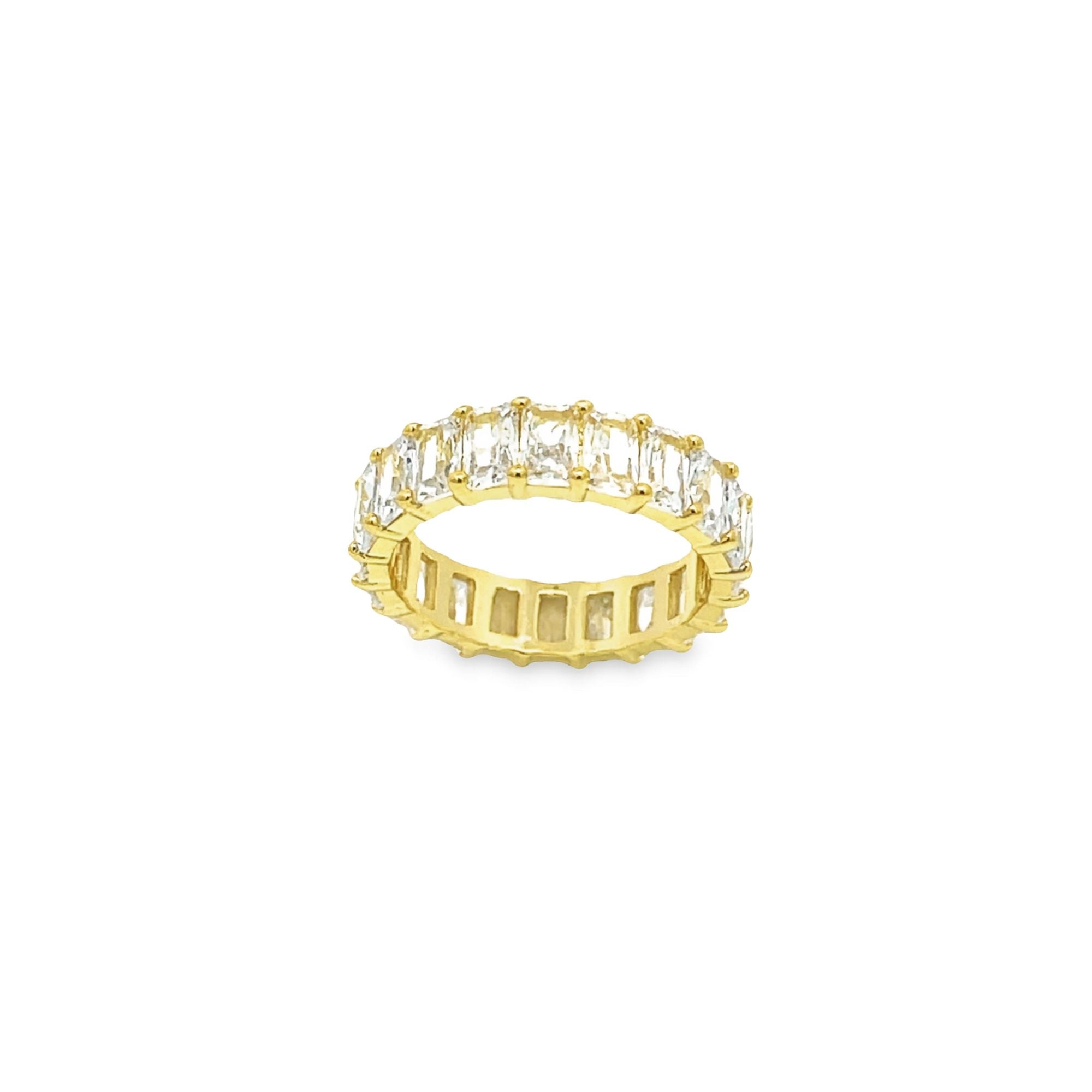 Open Cuff Bracelet with Round Cut Stones - Yellow Gold, Size Medium, 18K - The GLD Shop