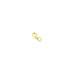 A small gold lobster clasp rests on a plain white background.