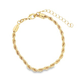 3mm Gold Rope Chain Bracelet (I42)