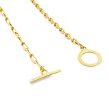 Half Rolo Half Paperclip Toggle Clasp Chain (F145A)