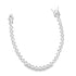 A sparkling silver heart-shaped tennis bracelet features a secure box clasp against a white background.