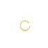 A polished gold nose ring sits centrally against a clean white background.