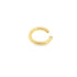 A polished gold hoop cartilage earring rests against a clean white background.