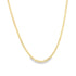 A classic gold cuban link chain necklace drapes elegantly against a clean white background.