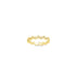 A delicate gold bezel-set diamond band ring sparkles against a clean white background.