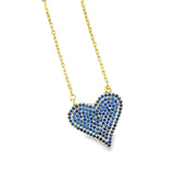 Pave CZ Heart Charm Necklace (H172)