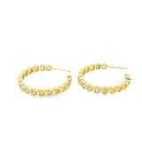 Part Colored CZ Heart Hoops (J315)