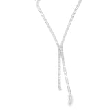 Lariat Bowtie CZ Baguette Necklace (H168)