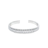 CZ Paved Baguette Bangle Bracelet (B81)