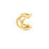 A sleek gold multi-band ear cuff sits against a clean white background.