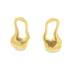 A pair of shiny gold-plated earrings featuring irregular, organic shapes are displayed against a clean white background.