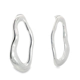 Abstract Oval Droopy Melted Style Stud Earrings (L482)