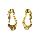 Abstract Oval Droopy Ruffled Style Stud Earrings (L488)