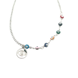 18K Gold Filled Colorful Evil Eye Charm Anklet (E143)