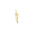 A gold Italian horn charm pendant hangs vertically against a clean white background.