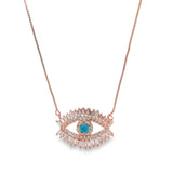 Evil Eye Dainty Necklace With CZ Stones (G109)