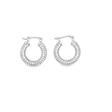 Mini CZ Paved French Hoops (L477A)