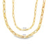 Two yellow gold paperclip chain necklaces display their 4mm and 5mm widths against a plain white background.