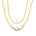 Two gold anchor link chains are displayed side by side against a white background, with the top chain labeled 2mm and the bottom chain labeled 3mm.