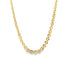 A gleaming yellow gold link chain necklace drapes against a clean white background.
