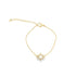 A delicate gold Star of David charm bracelet sparkles against a white background.