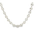 A gleaming sterling silver mariner link chain necklace curves gracefully against a plain white background.
