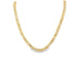 A gleaming gold popcorn chain necklace curves gracefully against a clean white background.