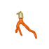 A bright orange coral-shaped charm pendant hangs from a gold-toned cap against a plain white background.