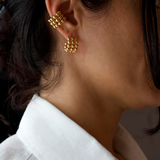 Triple Layered Gold Beaded Ear Cuff (K256)