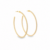 Thin CZ Minimalist Hoop Earrings (K374)