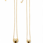 Elegant 18K Gold Filled puffy heart pendant necklace with a minimalist design. Adjustable, lightweight, hypoallergenic, and perfect for everyday wear or gifting.