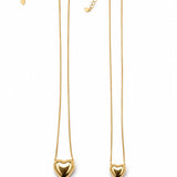 Elegant 18K Gold Filled puffy heart pendant necklace with a minimalist design. Adjustable, lightweight, hypoallergenic, and perfect for everyday wear or gifting.