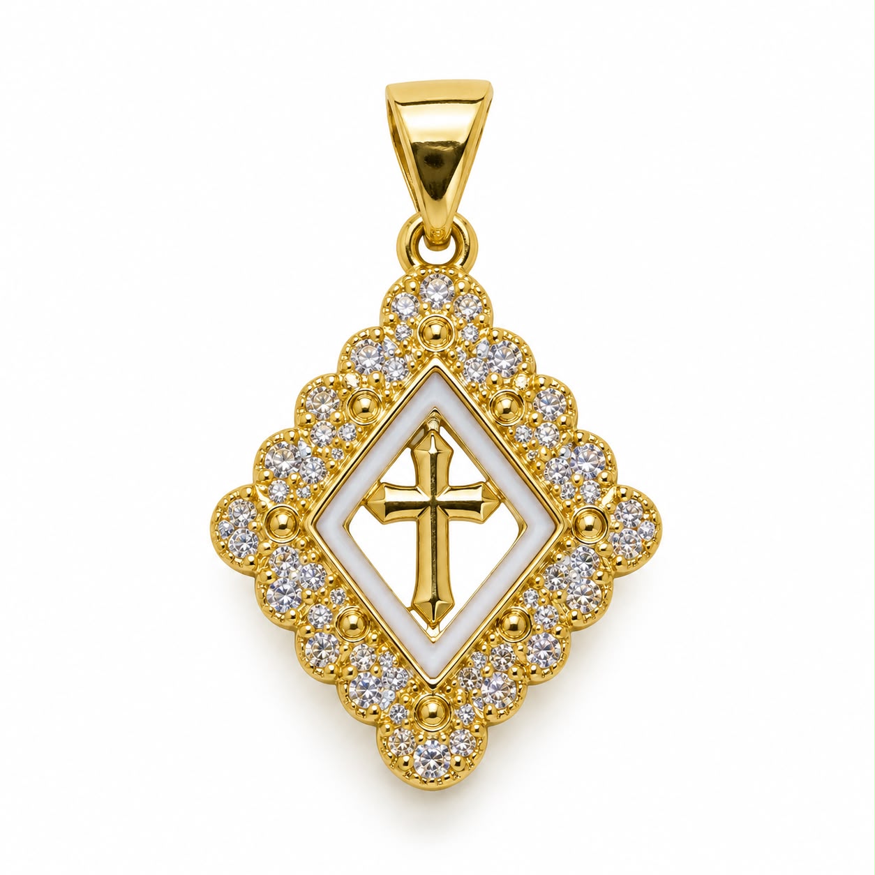 Vintage Medallion Cross Pendant (A380)