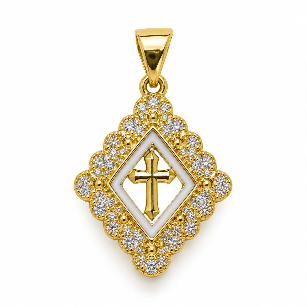 Vintage Medallion Cross Pendant (A380)