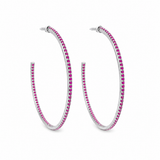 Thin CZ Minimalist Hoop Earrings (K374)