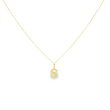 Solid Gold Personalized Letter Pendant Necklace