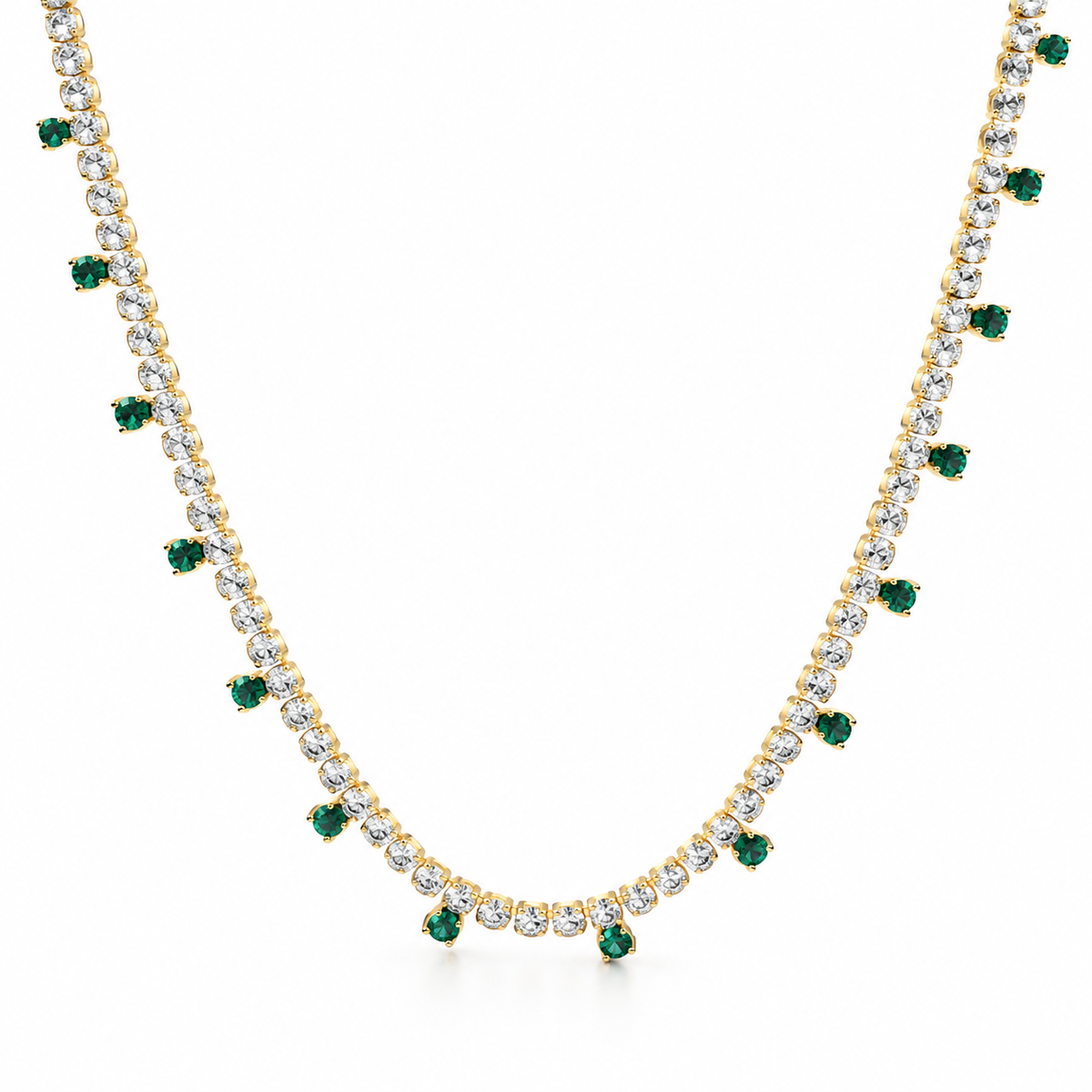 Colorful CZ Stone Fringe Choker (H263)