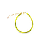 3mm Colorful Enamel Box Chain Bracelet (I324)