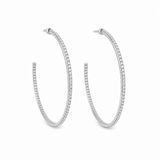 Thin CZ Minimalist Hoop Earrings (K374)