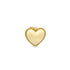 A cream-colored heart-shaped pendant featuring a polished gold rim rests against a plain white background.