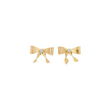 CZ Stone Ribbon Bowtie Stud Earrings (L402A)