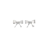 CZ Stone Ribbon Bowtie Stud Earrings (L402A)